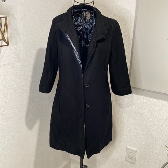 Trademark Tulle black pea coat | size Large - Picture 2 of 8